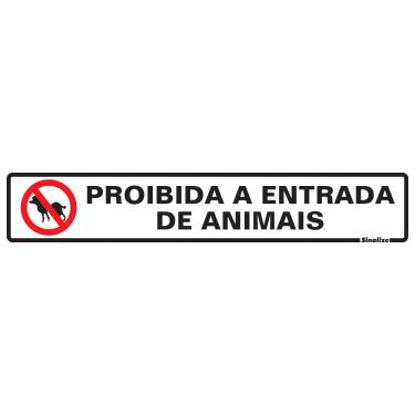 Imagem de Placa De Sinalização Proibida Entrada de Animais 5x25cm