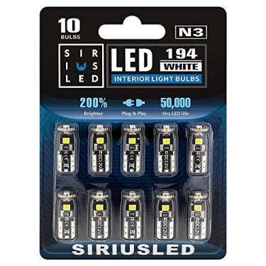 Imagem de SIR IUS LED 194 lâmpadas LED extremamente super brilhantes 3030 chipset para carro, caminhão, interior, cúpula, mapa de cortesia, luzes de placa de matrícula, cunha compacta T10 168 2825 xenon branco pacote com 10