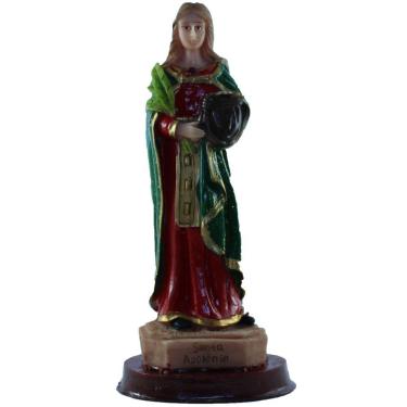 Imagem de Santa Apolonia Escultura Em Resina 15 Cm