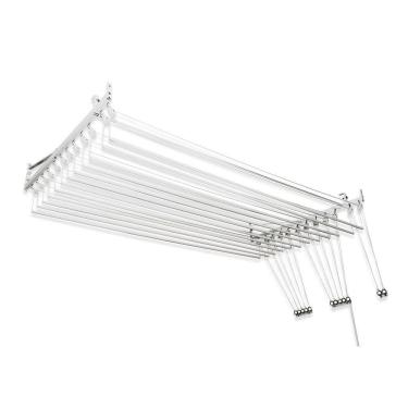 Imagem de Varal de teto ou parede Prático de alumínio medida 1,20 Metros com 12 Varetas Individuais - Varal 10 Varetas + Extensor 2 varetas