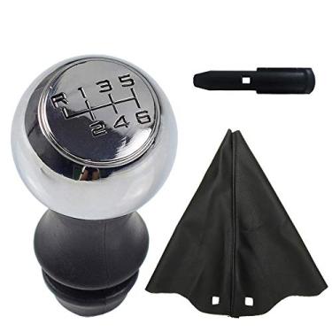 Imagem de Kakulkomen Cabeça de alavanca de mudança de marcha de 6 velocidades + capa de polaina para Peugeot 206 207 307 308 3008 406 5008 para Citroen C2 C3 C4 para Saxo Xsara Berlingo