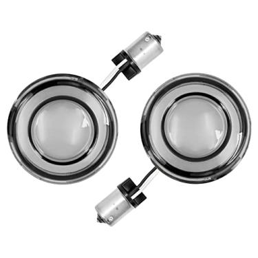 Imagem de HDBUBALUS Motocicleta seta 1156 conversões bala luz indicadora para Harley Touring Street Road Glide Softail Sportster Dyna (cor: fumaça)