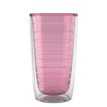 Imagem de Tervis Copo de mesa transparente e colorido feito nos EUA, copo de viagem com isolamento duplo mantém as bebidas frias e quentes, 473 ml, areia rosa