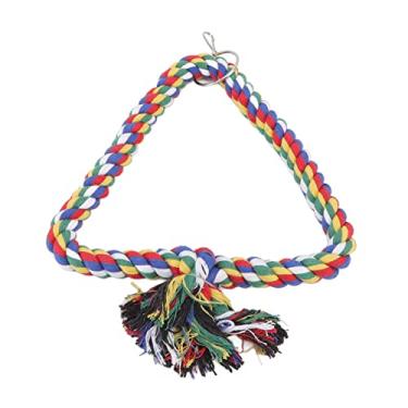 Imagem de Poleiro de Papagaio Triangular, Brinquedo de Balanço de Pássaro Multifuncional Colorido para Periquitos (23cm)