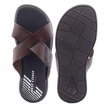 chinelo couro west coast block masculino