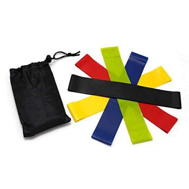 Imagem de Kit 5 Faixas Elasticas Exercicios em Casa Extensor Mini Band Academia Yoga Pilates Fitness Crossfit