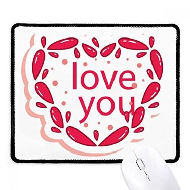 Imagem de Mousepad de borracha para jogos Dia dos Namorados Coração Rosa Love You Mouse pad com borda costurada
