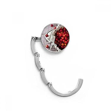 Imagem de Gancho de mesa com foto de cerejeira em frutas vermelhas temperadas, fecho decorativo, gancho dobrável