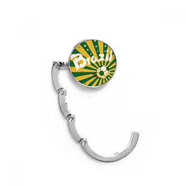 Imagem de Gancho de mesa com fecho decorativo e gancho de mesa para futebol, verde e amarelo