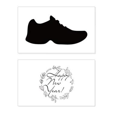 Imagem de Sapato esportivo masculino preto com desenho de ano novo festival felicitações cartão Bless mensagem presente