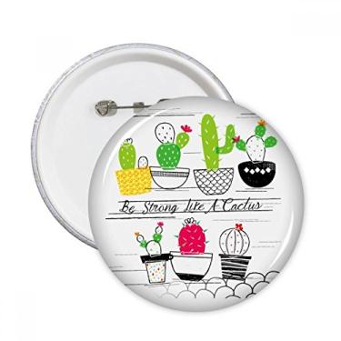 Imagem de Suculentas Vaso de Cactos, Pinos Redondos, Emblema, Botão, Decoração de Roupas, Presente de 5 Peças