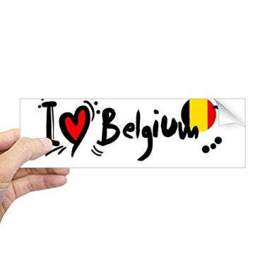Imagem de DIYthinker I Love Belgium Word Flag Love Heart Illustration Retangular Bumper Adesivo Notebook Janela Decalque