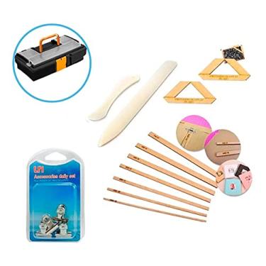 Imagem de Regua Cartonagem + Dobradeira Regua Fio De Cabelo e maleta