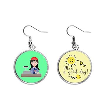 Imagem de Brinco de flor de sol com caixa de serviço e supermercado