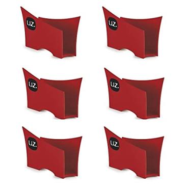 Imagem de Kit Com 6 Porta Guardanapo Quadrado Plástico Para Mesa Cozinha Bar UZ cor:Vermelho