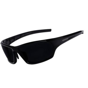 Imagem de Óculos De Sol Flexivel Esportivo Masculino Preto Brilhante Polarizado
