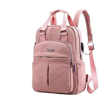 Imagem de Mochila Feminino Multifuncional Notebook Viagem Com Usb (Rosa)