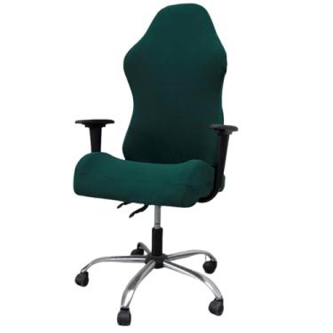 Imagem de Capa para cadeira de jogos de escritório, capa simples para mesa de computador, cadeira reclinável para competição, verde escuro, 1 peça