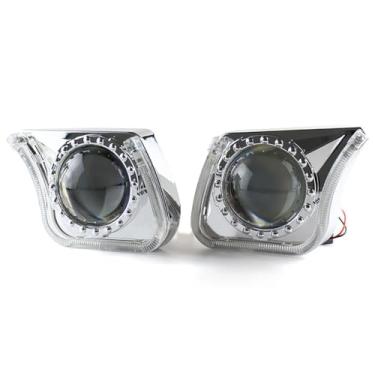 Imagem de 2.5inch Mini Bixenon Projetor Lente com 3.0inch U Forma Anjo Olhos Shrouds Decoração Fit para H1 H4 H7 Car Motocicleta