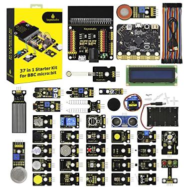 Imagem de KEYESTUDIO Kit de iniciante 37 em 1, 37 módulos de sensores para BBC Micro bit V1.5 V2, com placa controladora de micro:bit V1.5 kit de codificação para adultos e crianças