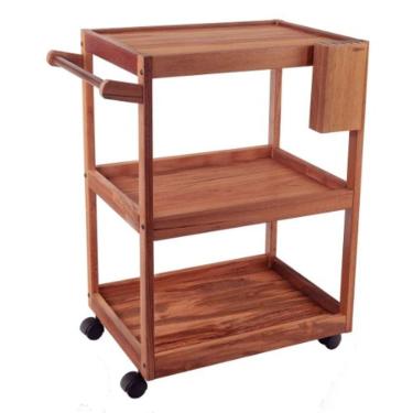 Imagem de Carro de apoio Tramontina em Madeira Muiracatiara FSC com Acabamento em Óleo Mineral e Cepo