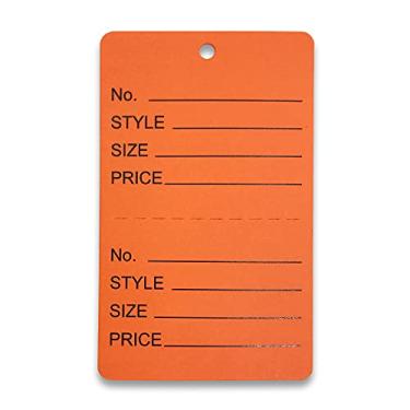 Imagem de 500 etiquetas de recibo/preço colorido sem fio, com caneta fácil de rasgar (congestão/comercialidade/roupas/joias/lavanderia/vendas) – , Laranja, 1 3/4 x 2 7/8 (44x73mm)