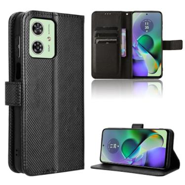 Imagem de Elubugod Capa de couro compatível com Motorola Moto G54 Power, capa flip de couro PU compatível com Motorola Moto G54 5G XT-2343-1 capa preta