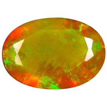 Imagem de 2,63 ct AAA+ Gem de qualidade corte oval (12 x 9 mm) opala arco-íris não aquecida genuína e extraída da pedra preciosa solta da Terra