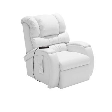 Imagem de poltrona reclinável imperial motorizada revestimento sintético branca