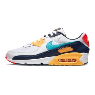Imagem de Nike Tênis masculino Air Max 90 (HF4860-100, branco/azul trovão/rosa corredor/cacto empoeirado), Branco/Cacto empoeirado - azul trovão, 41