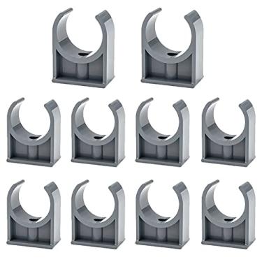 Imagem de Grampos para tubos de água de PVC em forma de U, JruiZhp 10 peças, fivelas cinzas em forma de U adequadas para tubos de água de 1/2" (20 mm), abastecimento de água e bandejas de TV, tubulação de
