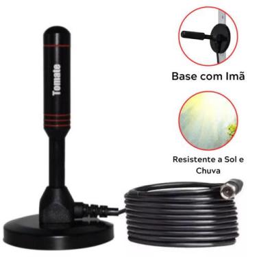 Imagem de Kit Antena Tv Digital (interna/externa) Prova Agua E 3m Cabo - Tomate