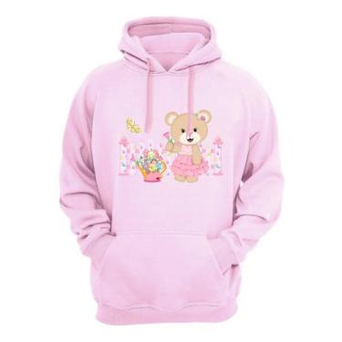 Imagem de Blusa Agasalho Moletom Feminino Com Capuz Ajustavel Bolso Canguru Flan