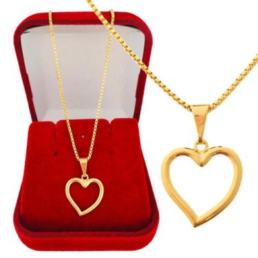Imagem de Correntinha Feminina Coração Delicado Banhado a Ouro 18k + Garantia e 