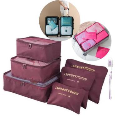 Imagem de Kit Bolsas Para Viagem Organizador Premium 6 peças Portátil - Mormino,