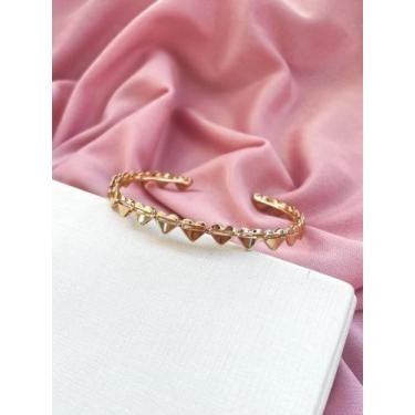 Imagem de Bracelete Semijoia com Corações - Cacau Rosa