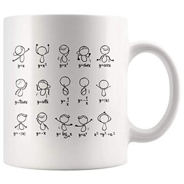 Imagem de Panvola Caneca de café de matemática engraçada álgebra dança caneca humorística 325 ml xícara de café cerâmica figuras de dança equação matemática professor estudantes ideias de presente copos brancos
