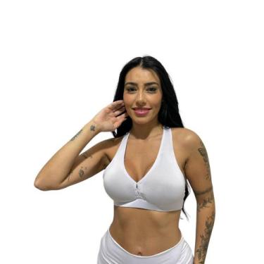 Imagem de top nadador com bojo removível feminino fitness - TB modas, Branco, M
