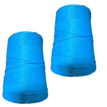 Imagem de Kit 2 unidades Fio Nautico Rayontex crochê artesanato 500gr. 2,5mm (Turquesa)