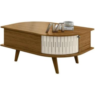 Imagem de Mesa de Centro Indianapolis com 2 Portas Cor Naturale Off White - Made