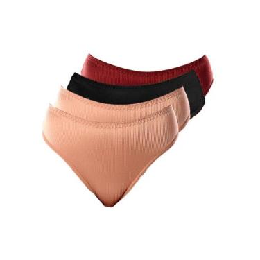 Imagem de Kit com 4 Calcinhas Alta Abrupt Demillus 56096, Preto, EG