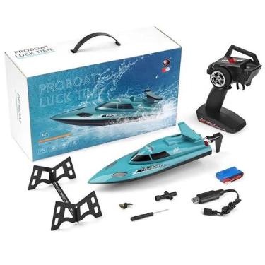 Imagem de Lancha de Controle Remoto WlToys Proboat Luck Time 21KM/H, Azul