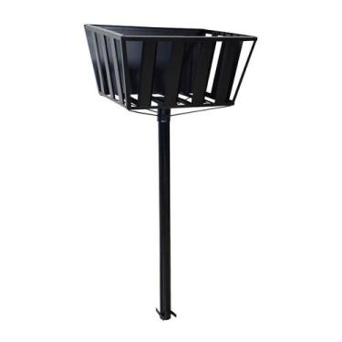 Imagem de Lixeira de Rua Calçada Popular Cesto Fundo Preta 129x60x45cm - Ouro Mi