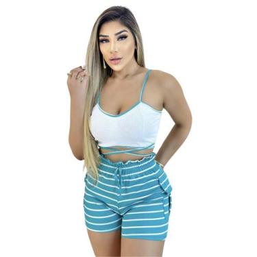 Imagem de Conjunto feminino , Verde com branco, Tamanho único