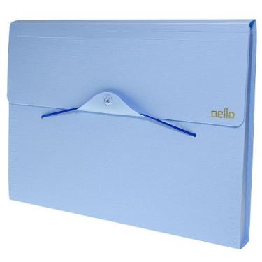 Imagem de Pasta Sanfonada 12 Divisões Dello Serena linho Cores Pastel, Azul Past