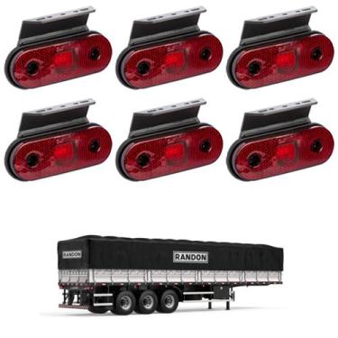 Imagem de 6 Lanterna Lateral Randon LED Rubi c/ Suporte - Fio - DW Componentes