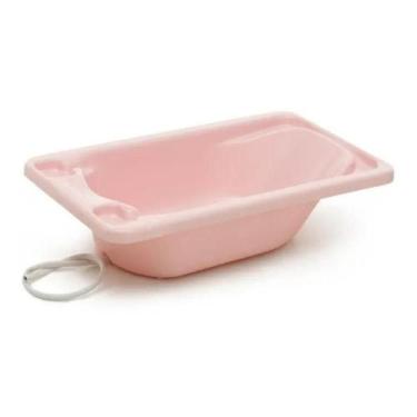 Imagem de Banheira para Bebê Plástica Galzerano Rosa com Saboneteira, U, ROSA CL