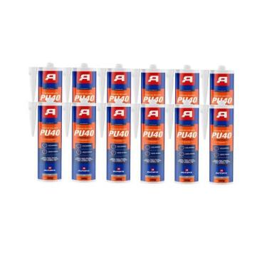 Imagem de  Kit 12 Unidades - Silicone Selante Cola Pu 40  Cinza 380g Autofix