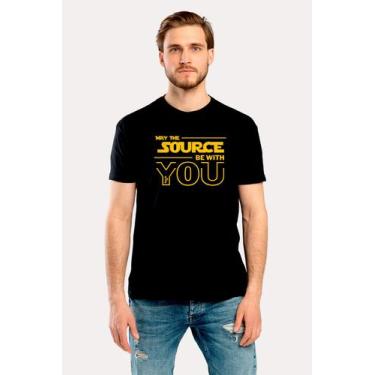 Imagem de Camiseta Programador May The Source Be With You - nerd chic, M, Preto