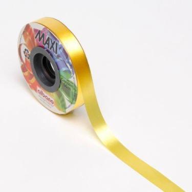 Imagem de Rolo de Fita Decorativa Para Presente 16mm x 50m - AAZ, Amarelo Claro